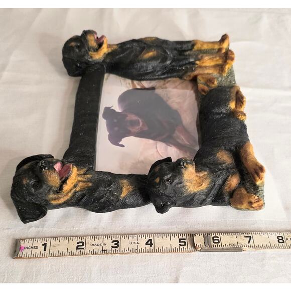 3D Rottweiler Dogs Picture Frame 4"x5" photo 7"x9" Frame Felt Back "Substantial" - Picture 5 of 6